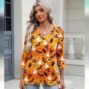 Halloween Themed Orange Women's Tunic